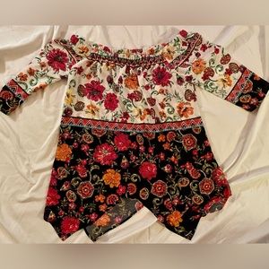 Womens top, off shoulder, long sleeve